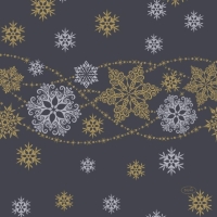 Servtky papierov ierne Snow Glitter 33 x 33 cm