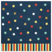 Servtky papierov tmavo modr s hviezdami 33x33 cm, 12 ks