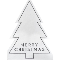 Servtky papierov v tvare stromeka Merry Christmas 16,5 x 12,4 cm 16 ks