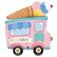 Balnik fliov Auto zdoben obriou zmrzlinou a npisom "Ice Cream 99 cent".