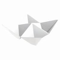 Mitiky na dezert Origami biele 10 x 10 cm, 25 ks