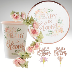 Baby Shower Rose Gold Baby In Bloom