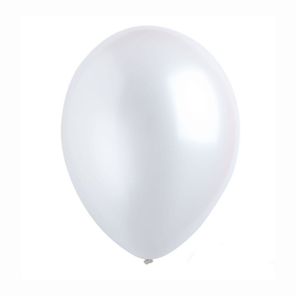 Balónek latexový metalický bílá 27 cm 1 ks