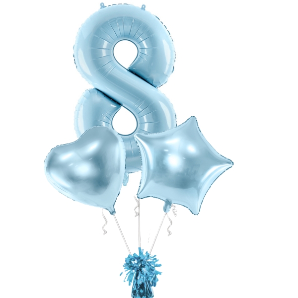 Balónový buket 8. modrý + ťažidlo