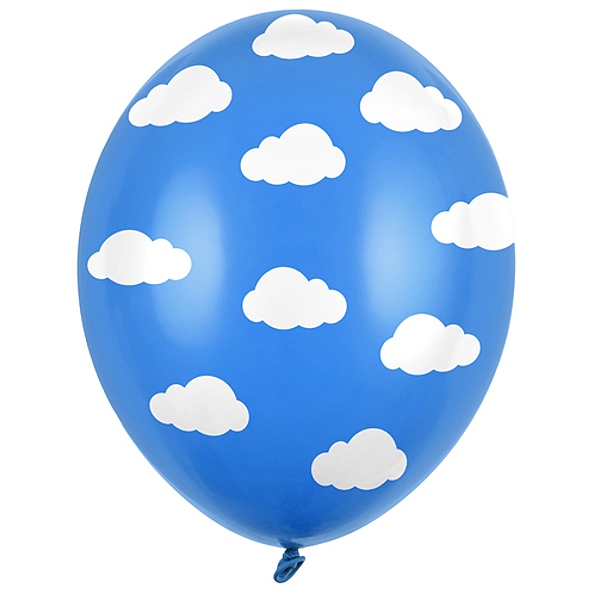 Balónky 30cm, Mráčky, Pastel Corn. Blue (1 bal. / 6 ks)