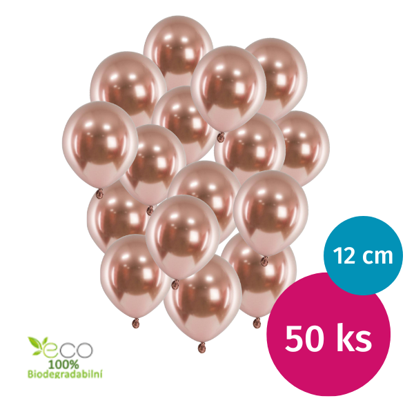 Balónky latexové dekoratérské saténové rosegold 13 cm 50 ks