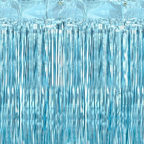 Dekorace - Závěsná clona foliová modrá matně metalická 90 x 250 cm