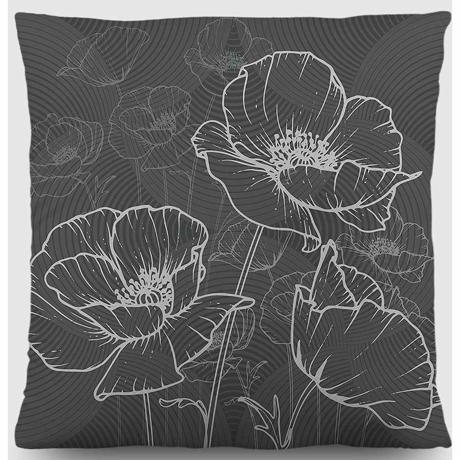 Dekorativní polštářek Flora černá | 45 x 45 cm | CN 3623