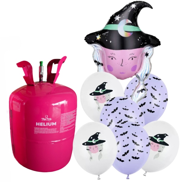 Helium + set balonky Čarodějnice