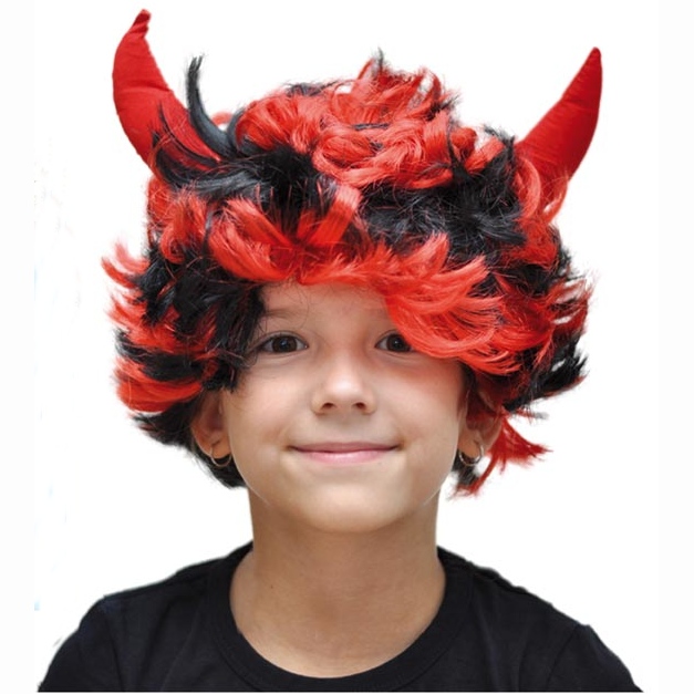 Paruka čert s rohy krátká