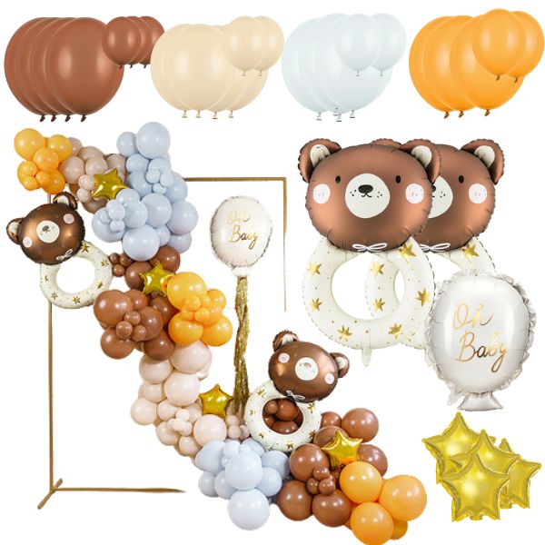 Balónová výzdoba Baby shower 108 balónikov, páska a upevňovací materiál