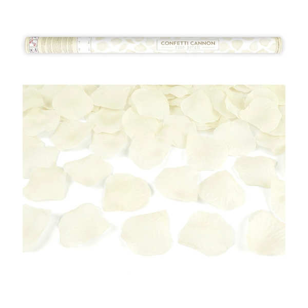 Vystřelovací konfety - Svatební lístky růží šampaň 80 cm