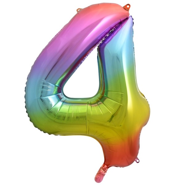 BALÓNIK fóliový číslo 4 dúhové 85cm
