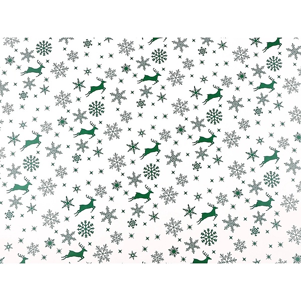 Balící papír vánoční sob zelený 0,7x2m