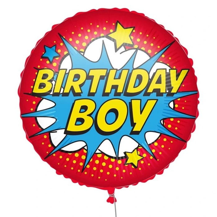 Balónek fóliový Birthday Boy superhrdina 46 cm
