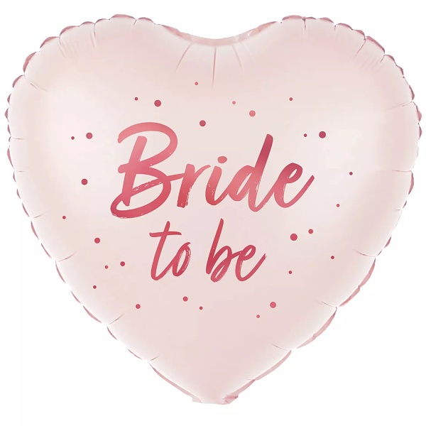 Balónek fóliový Bride to be srdíčko růžové 45 cm