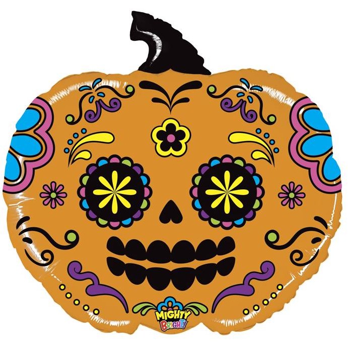 Balónek fóliový Dýně sugar skull 71 cm
