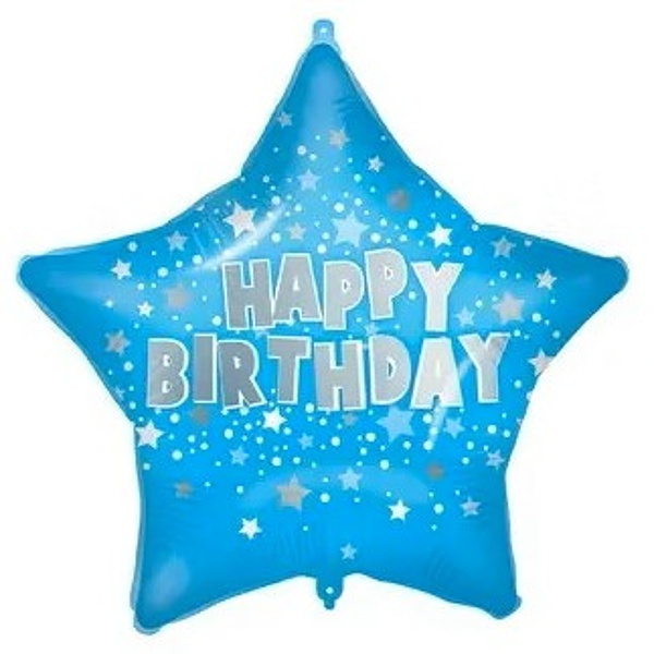 Balónek fóliový HB modrý 46 cm