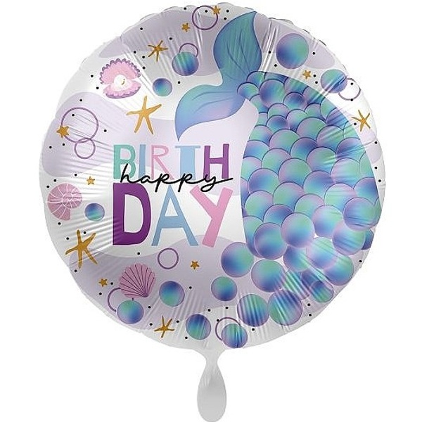 Balónik fóliový Happy Birthday Mermaid 43 cm