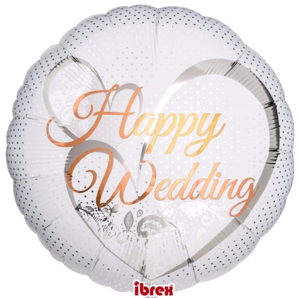 Balónik fóliový Happy Wedding 35 cm