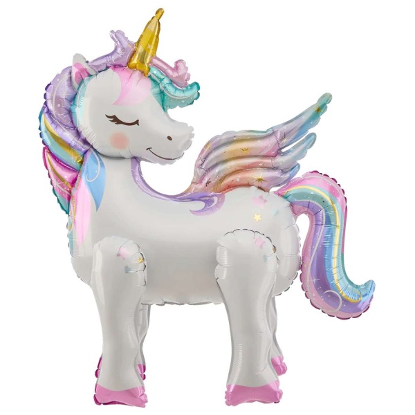 Balónik fóliový Jednorožec stojaci 61 x 66 cm