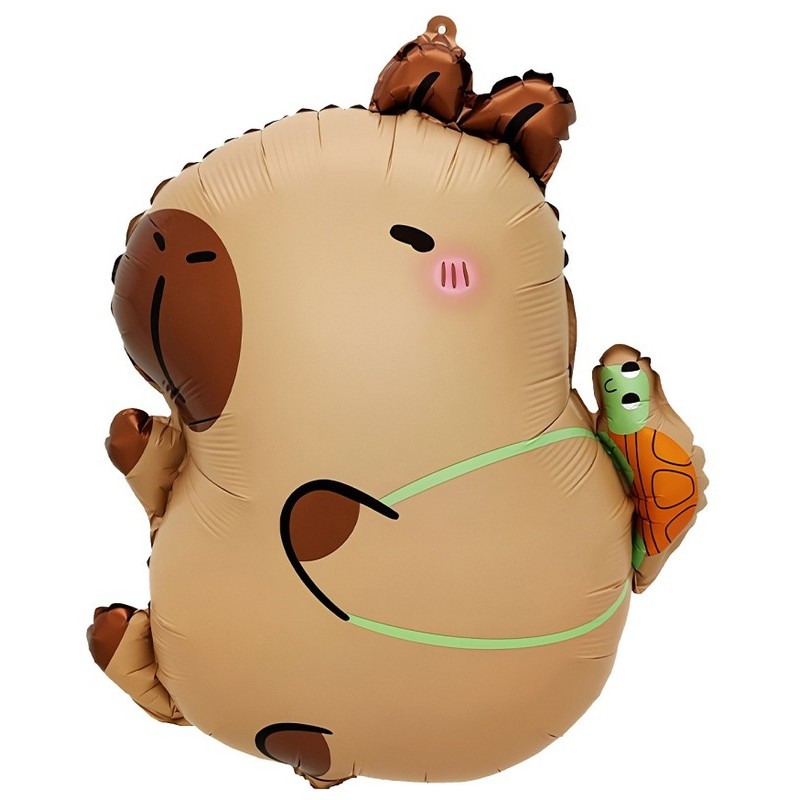 Balónek fóliový Kapybara se želvičkou 44x38 cm