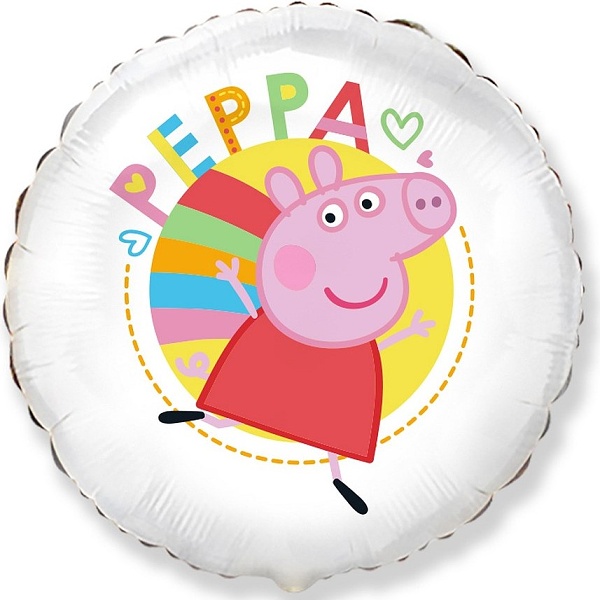 Balónik fóliový Peppa Pig biely 48 cm