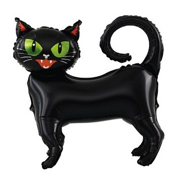 Balónek fóliový černá kočka 65x62 cm
