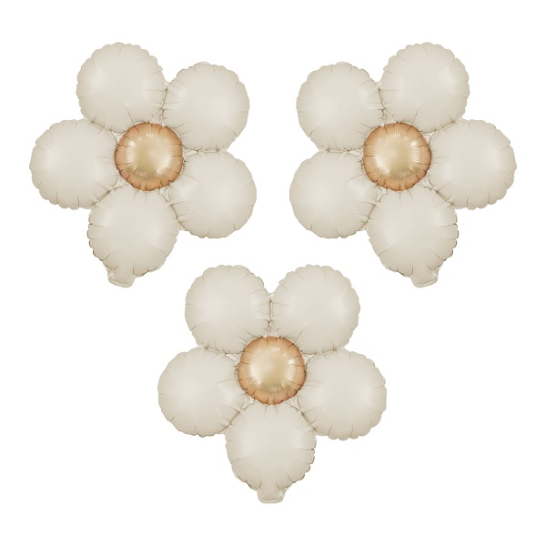 Balónek fóliový krémový květ 45 cm 3 ks
