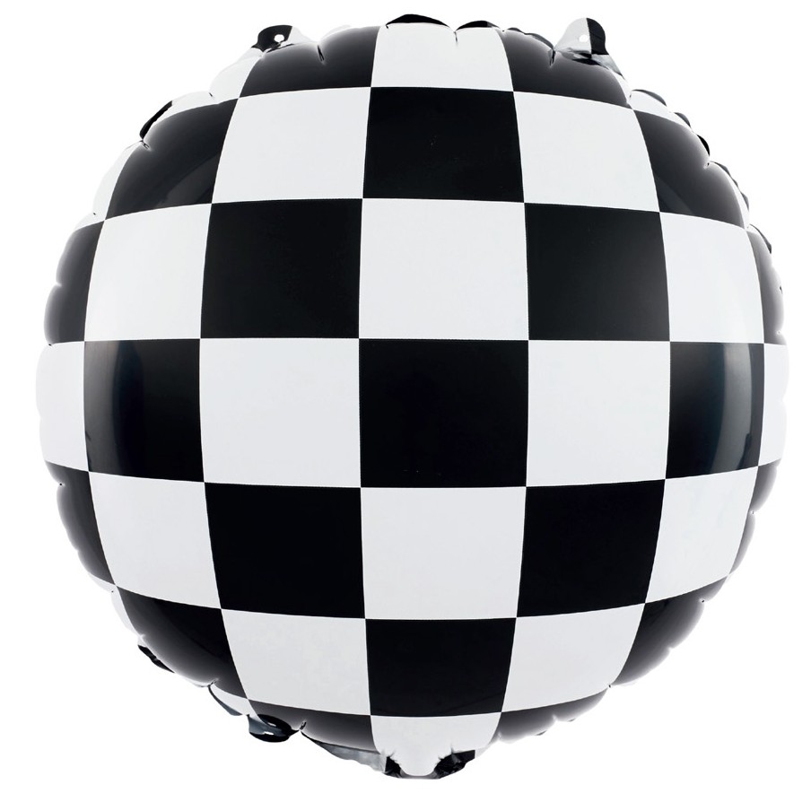 Balónek fóliový kulatý kostkovaný 45x50cm