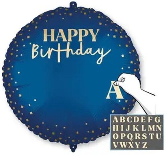 Balónek fóliový modrý HB perosnalizovaný 46 cm