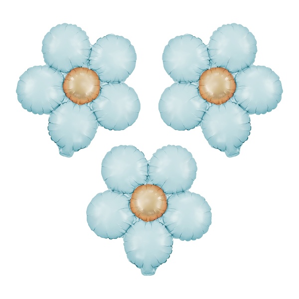 Balónek fóliový modrý matný květ 45 cm 3 ks