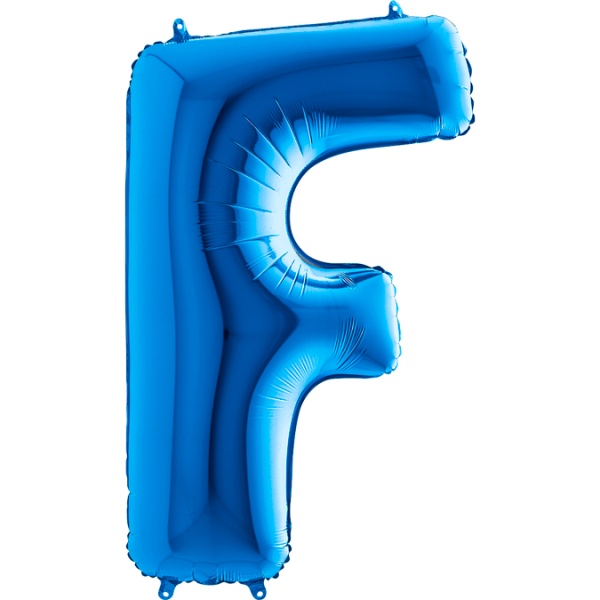 Balónik fóliový písmeno modré F 102 cm