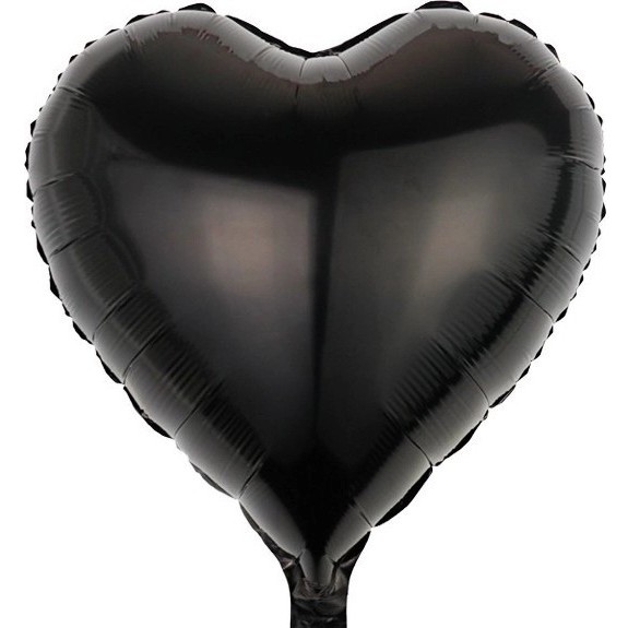 Balónek fóliový srdce černé 45cm