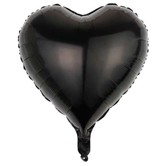 Balónek fóliový srdce černé 50ks
