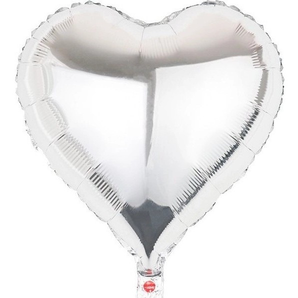 Balónek fóliový srdce stříbrné 45cm