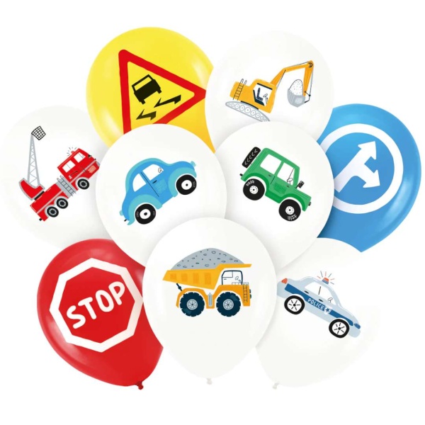 Balónky latexové Auta 30 cm 9 ks