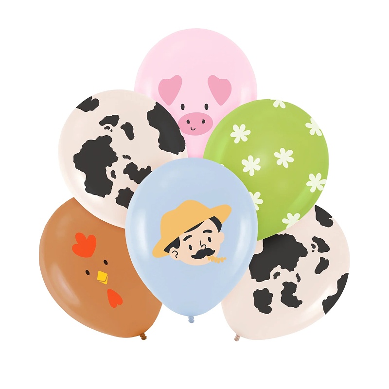 Balónky latexové Farmářský motivy 30 cm 6 ks
