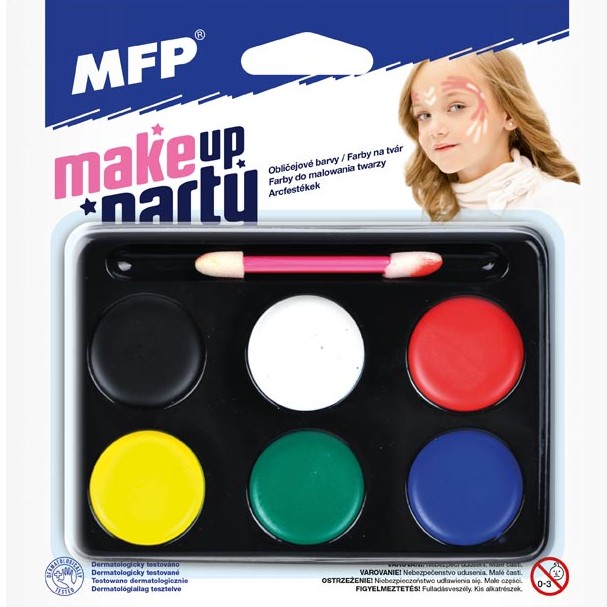 Barvy na obličej se štětečkem 6ks barev