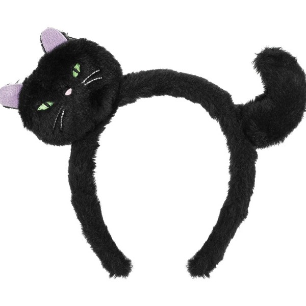 Čelenka černá s kočičkou