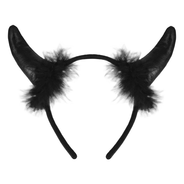 Čelenka černé rohy s peřím