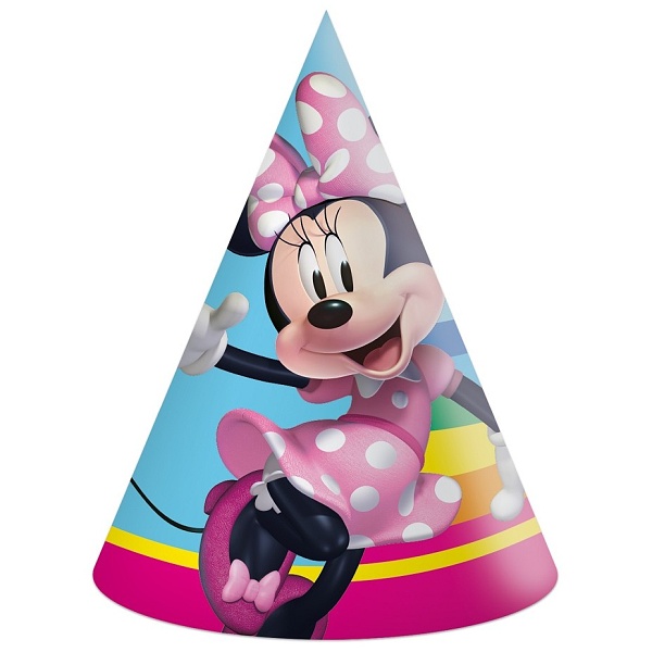 Čepičky papírové Minnie duha 6 ks