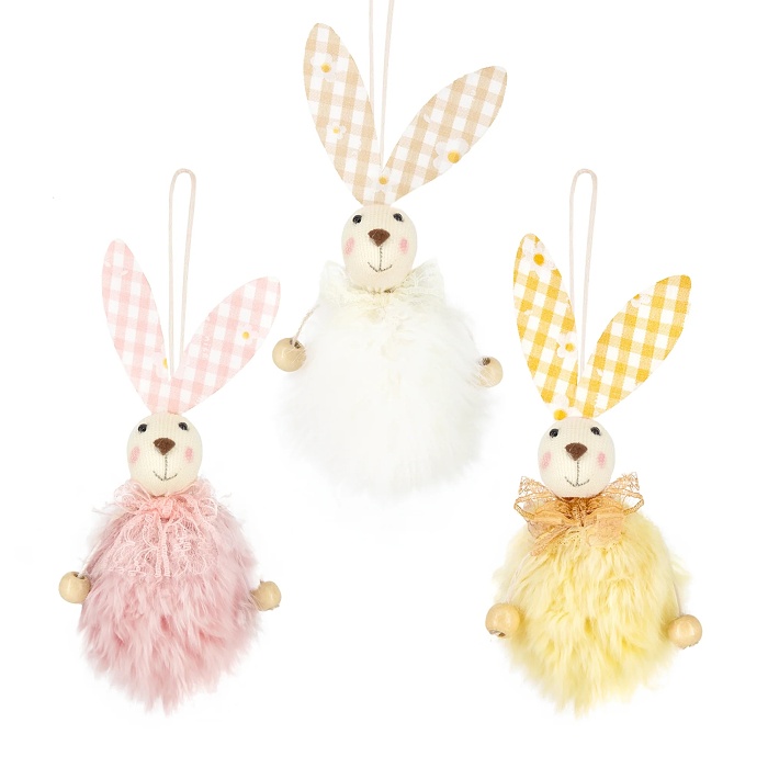 Dekorace Zajíček chlupatý 1 ks