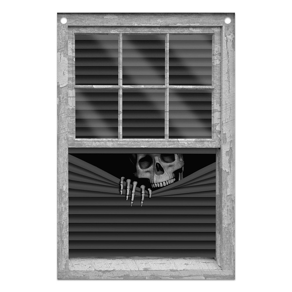Dekorace halloweenská na okno (kostra) 80x120 cm