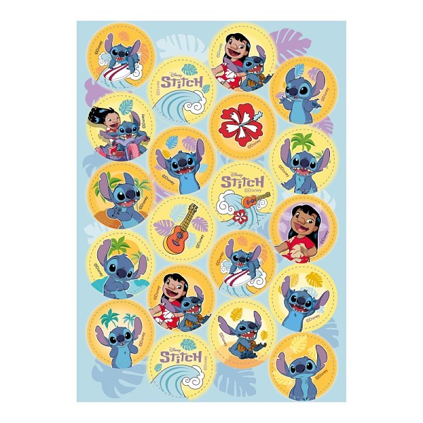 Dekorace na cupcakes fondánový list Stitch - 34 mm