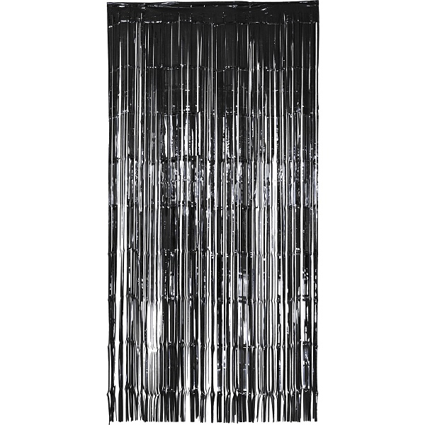 Dekorační závěs fóliový černý 2x1 m