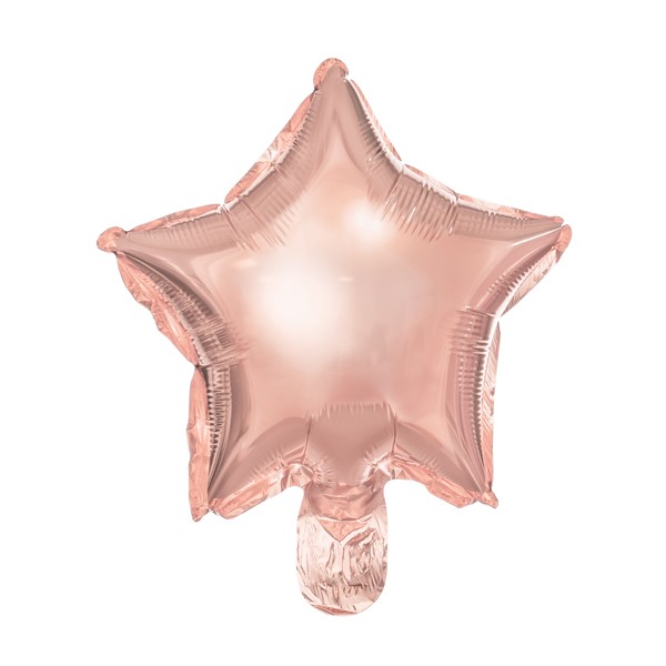 Fóliové balónky Hvězdička, 25 cm, růžové zlato (1 bal./25 ks)