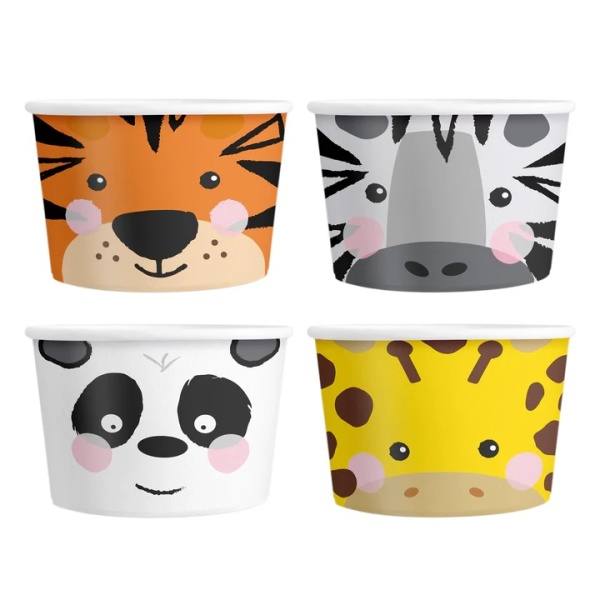 Tégliky na zmrzlinu Zvieratká zo ZOO 150 ml 4 ks