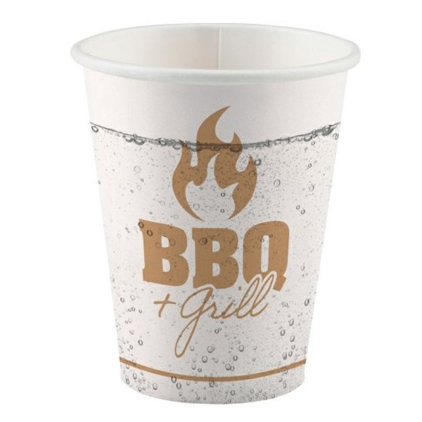 BBQ & Grill Party - Kelímky papierové 500 ml, 8 ks