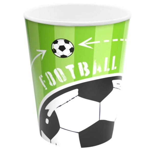 Tégliky papierové Futbal 220 ml 6 ks